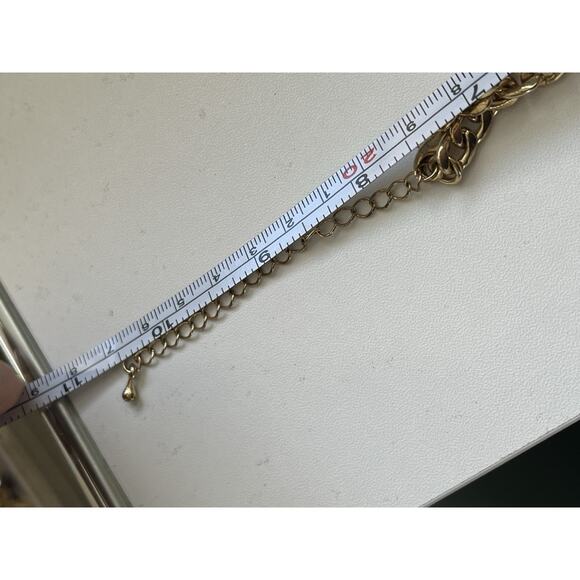 Colorful Jeweled Multicolor Orange Rhinestones Statement Bib Necklace 20” - Picture 4 of 6